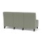 Lesro Siena Lounge Reception Armless 3 Seat Tandem Seating No Center Arms, Black, OH Eucalyptus Upholstery SN3102 - alternate 3